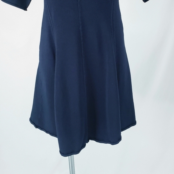 A.L.C Shelby Seamed Raglan Fit and Flare Dress Navy - Picture 4 of 14